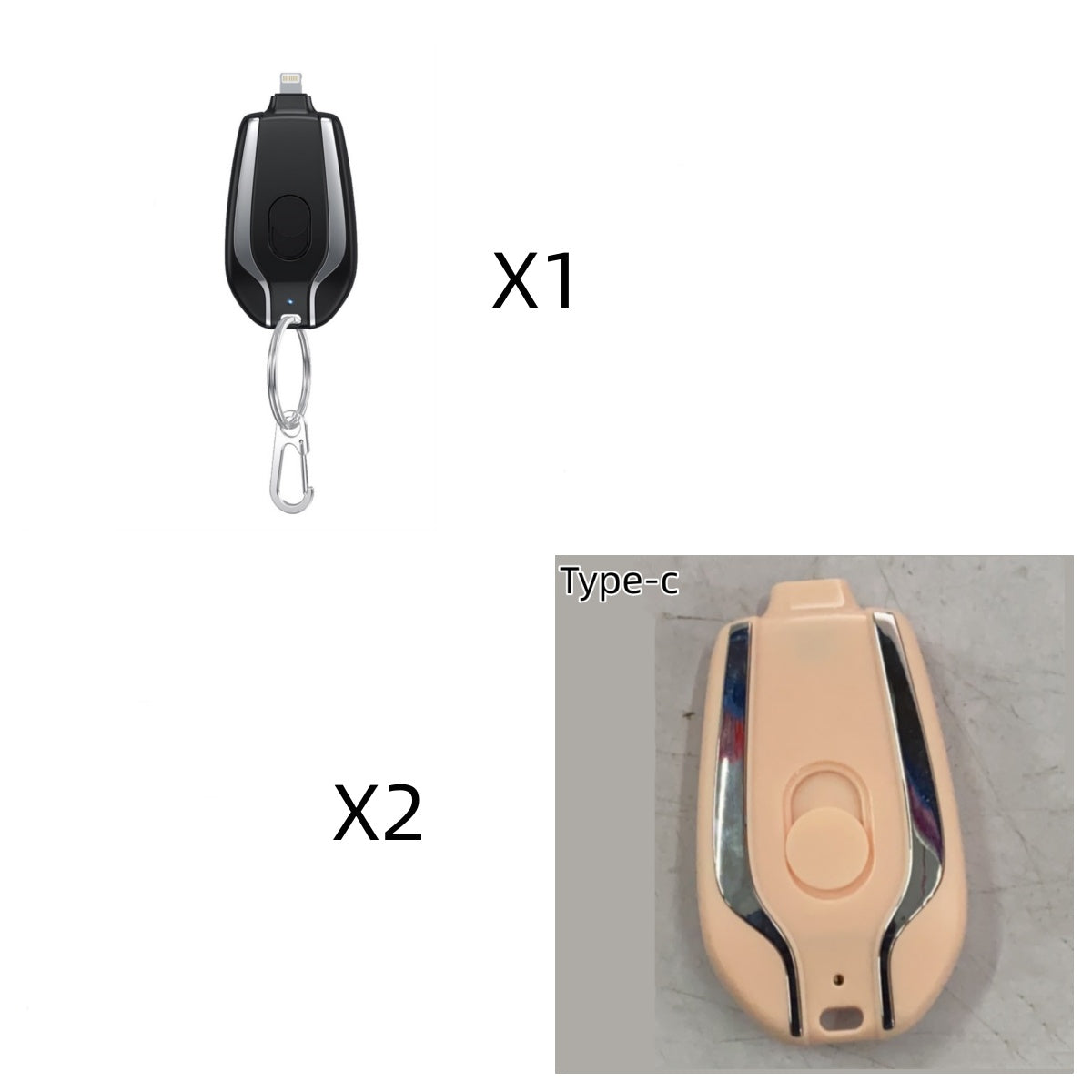 Mini Power Emergency Pod Keychain Charger With Type-C Ultra-Compact Mini Battery Pack Fast Charging Backup Power Bank