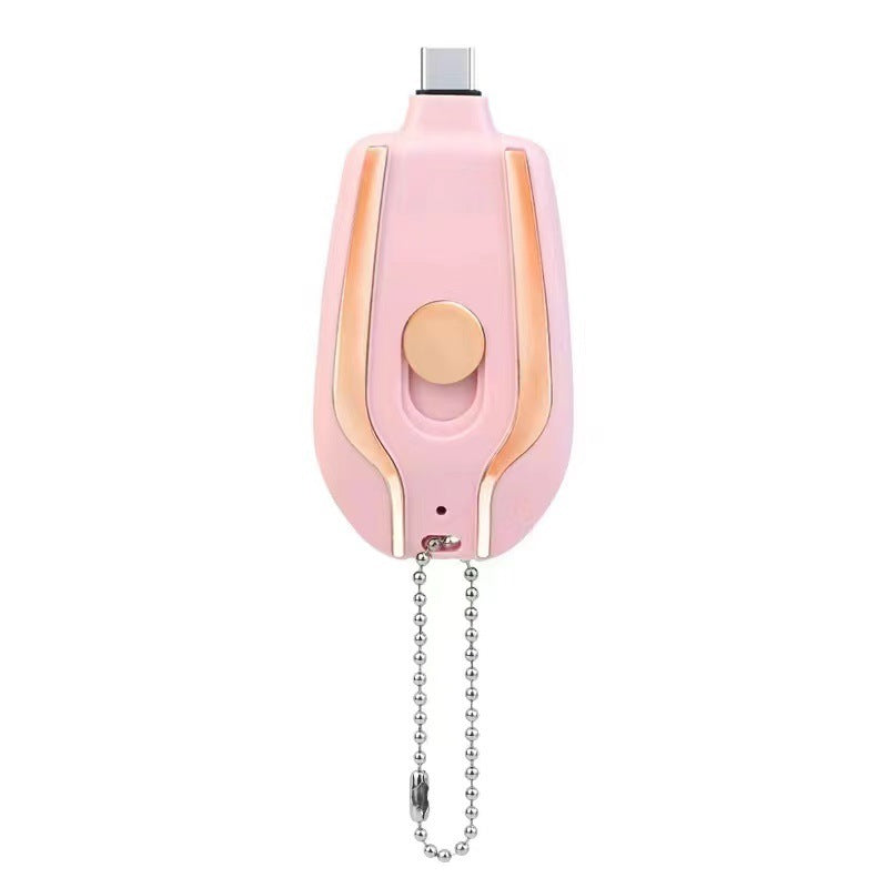 Mini Power Emergency Pod Keychain Charger With Type-C Ultra-Compact Mini Battery Pack Fast Charging Backup Power Bank