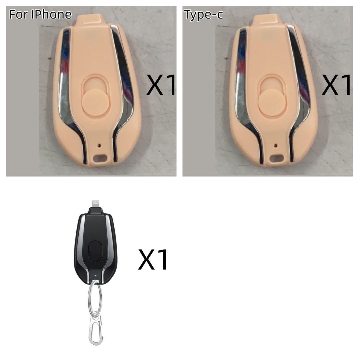 Mini Power Emergency Pod Keychain Charger With Type-C Ultra-Compact Mini Battery Pack Fast Charging Backup Power Bank